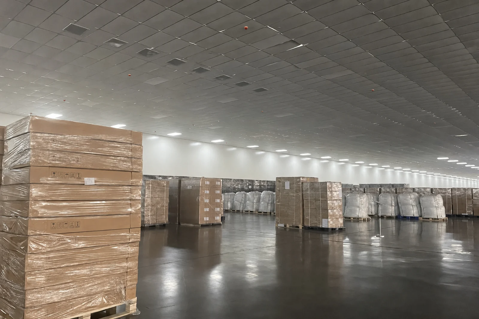 Energy storage products prepared in an export-ready warehouse