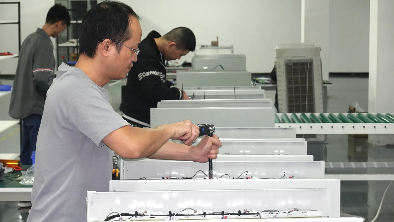 Energy storage product assembly at a manufacturing partner facility